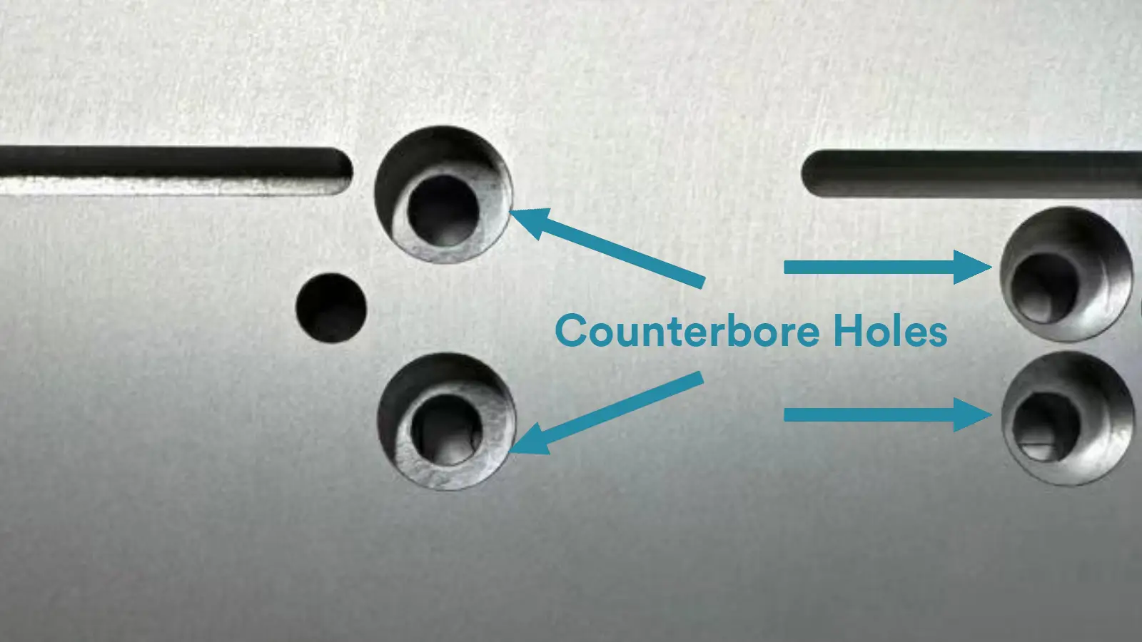 counterbores in a cnc machined part