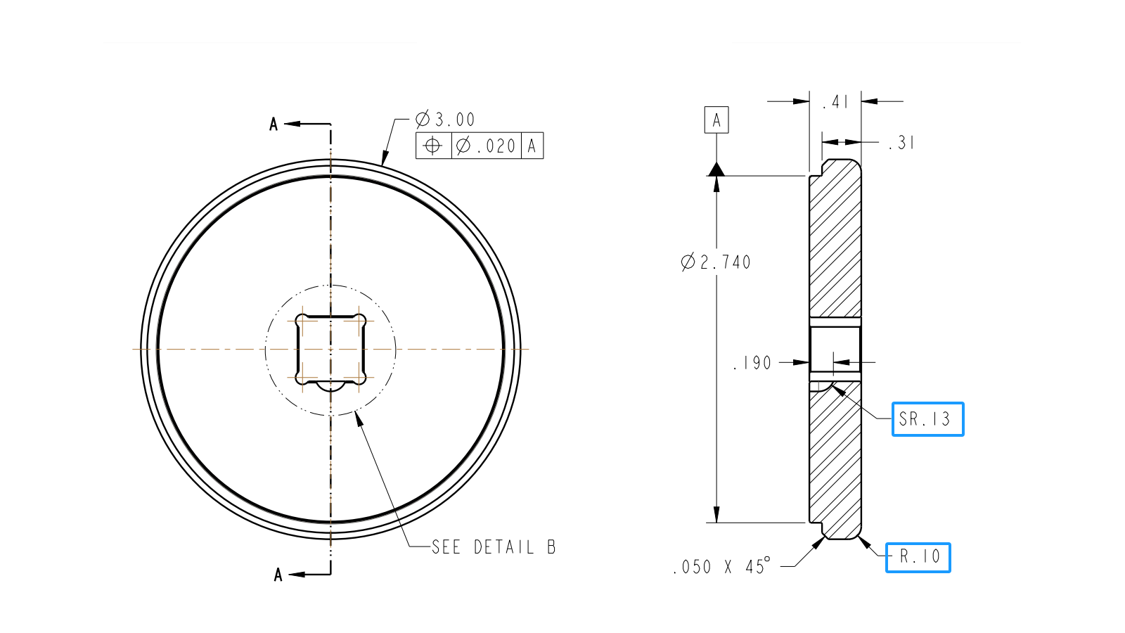 radius and SR in drawing