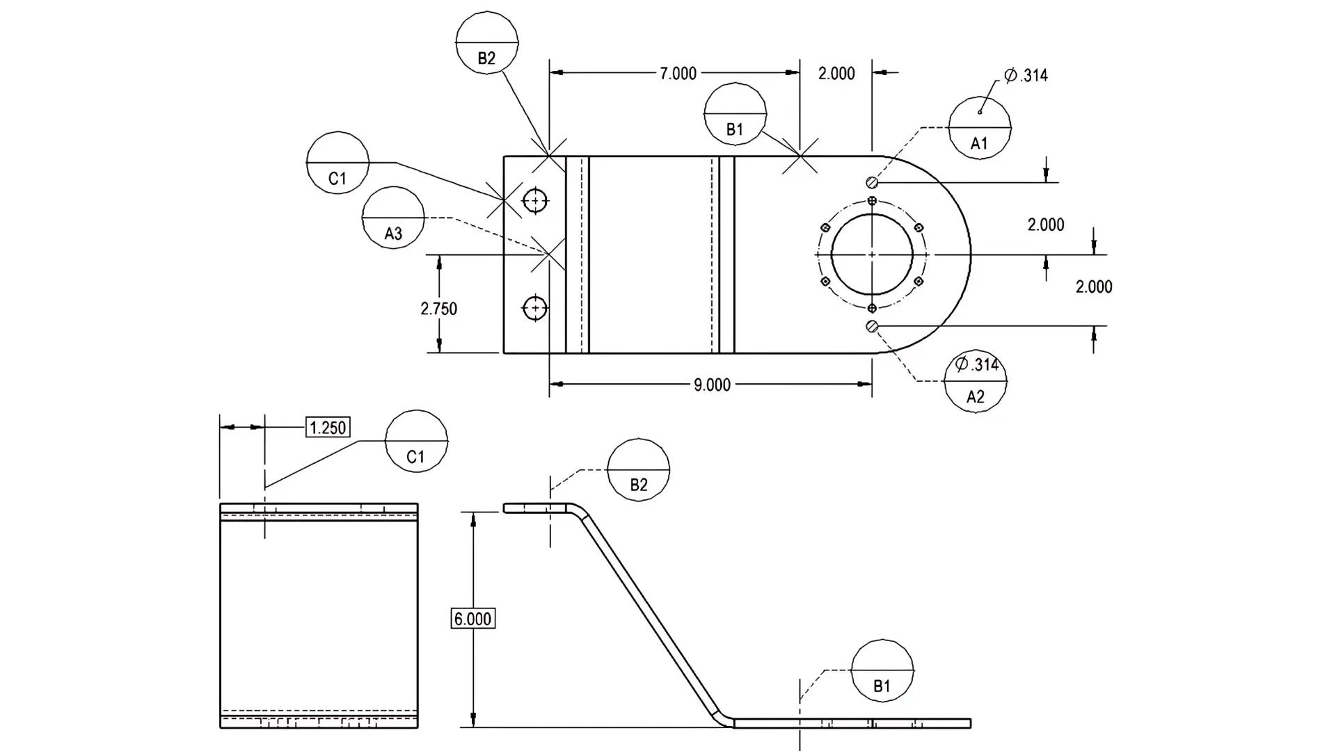 Datum Targets on a Drawing