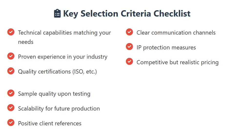 3.Key Selection Criteria Checklist