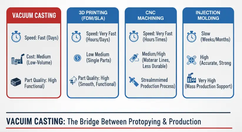 3.Vacuum casting process illustrating the transition from prototyping to production in manufacturing