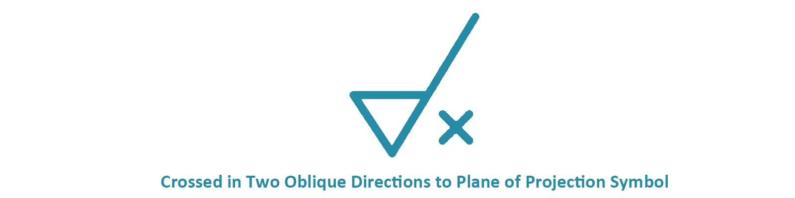 Crossed in Two Oblique Directions to Plane of Projection Symbol