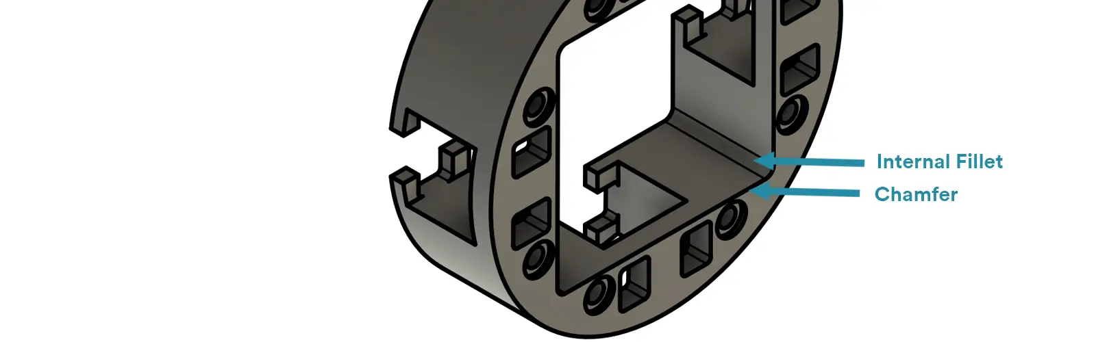 chamfer and internal fillet