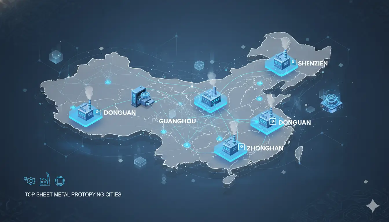 1.China sheet metal prototyping industry map showing top manufacturing cities