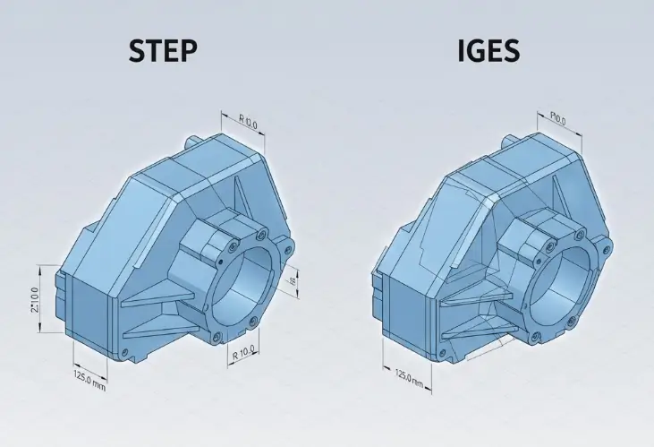 Comparison of STEP (solid) and IGES (surface) CAD file formats for CNC prototyping
