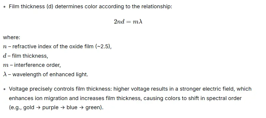 Film thickness determines color