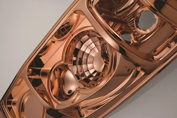 copper electroplating on CNC machined parts – example finish result