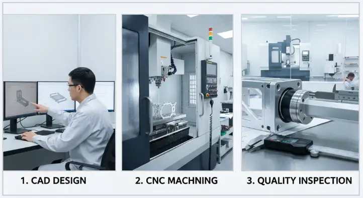 Step-by-step CNC machining process for UAV parts