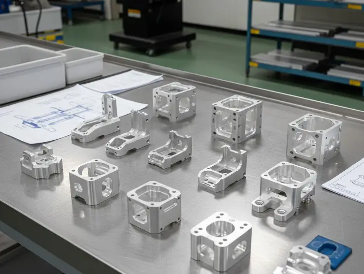 UAV CNC parts machined without assembly context
