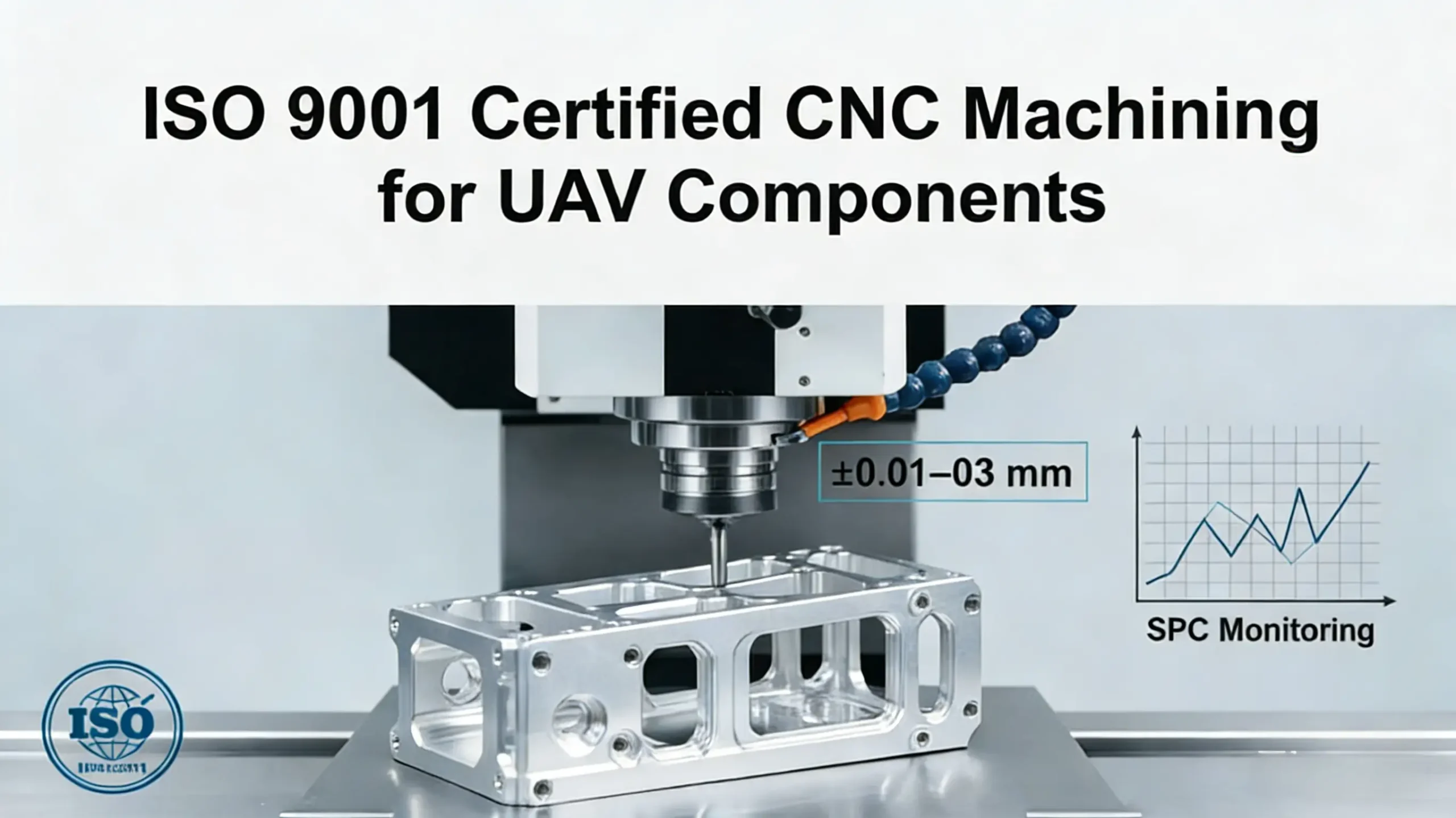 ISO 9001 certified CNC machining for UAV aluminum components with high precision tolerances and quality control