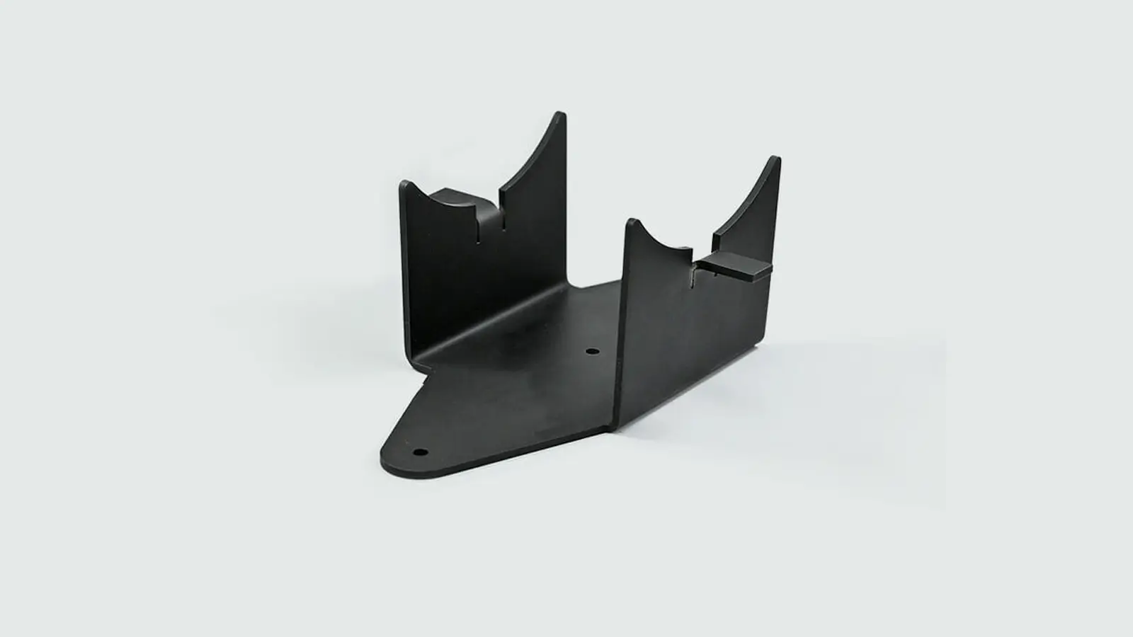 sheet metal part with black powder coating