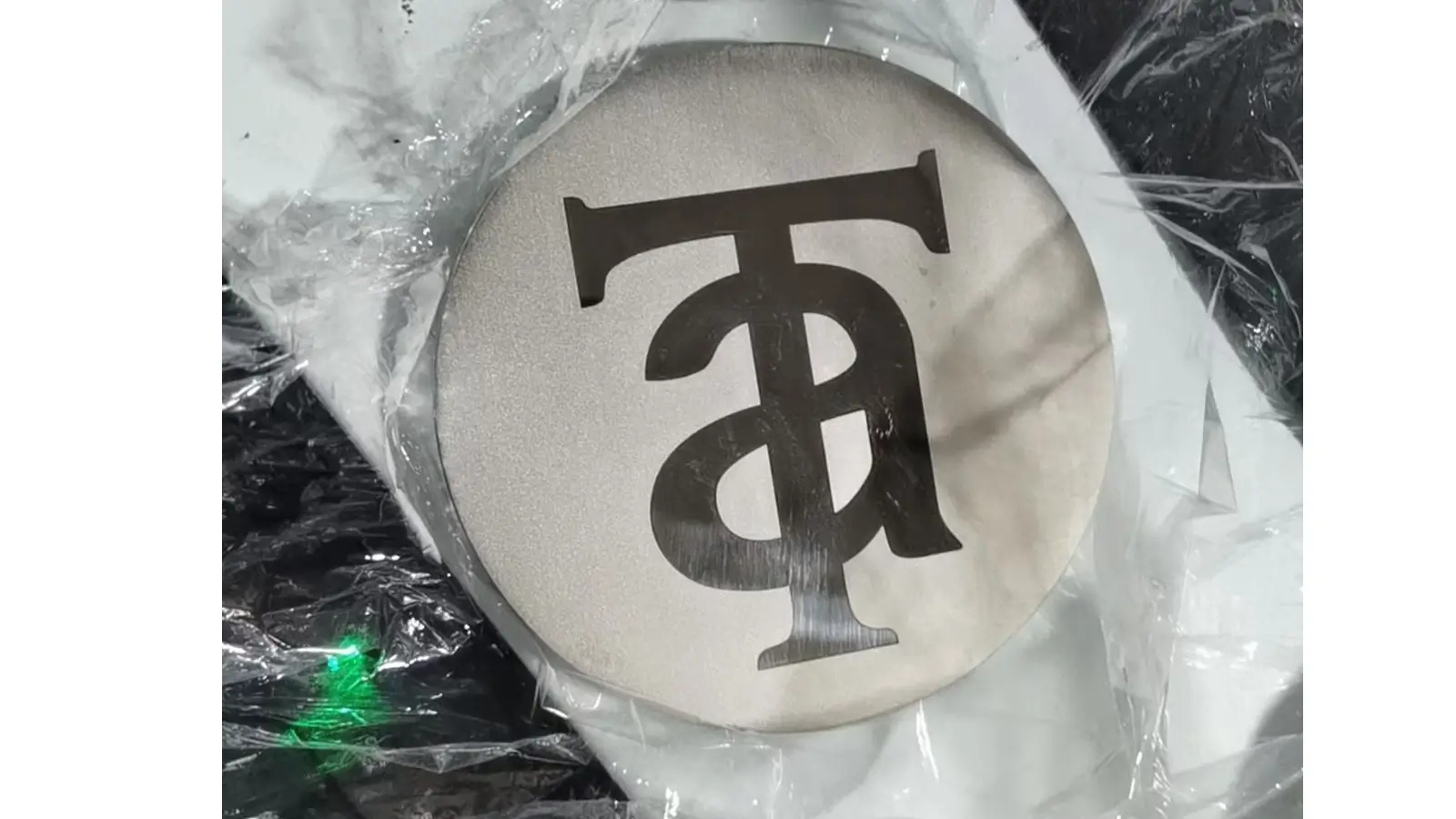 laser engraved logo on cnc part