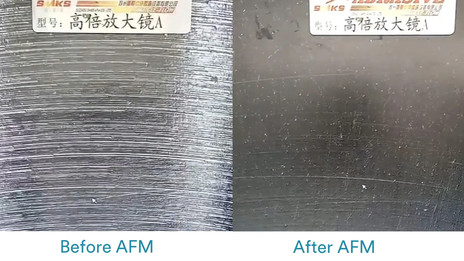 Observed under high magnification before and after AFM